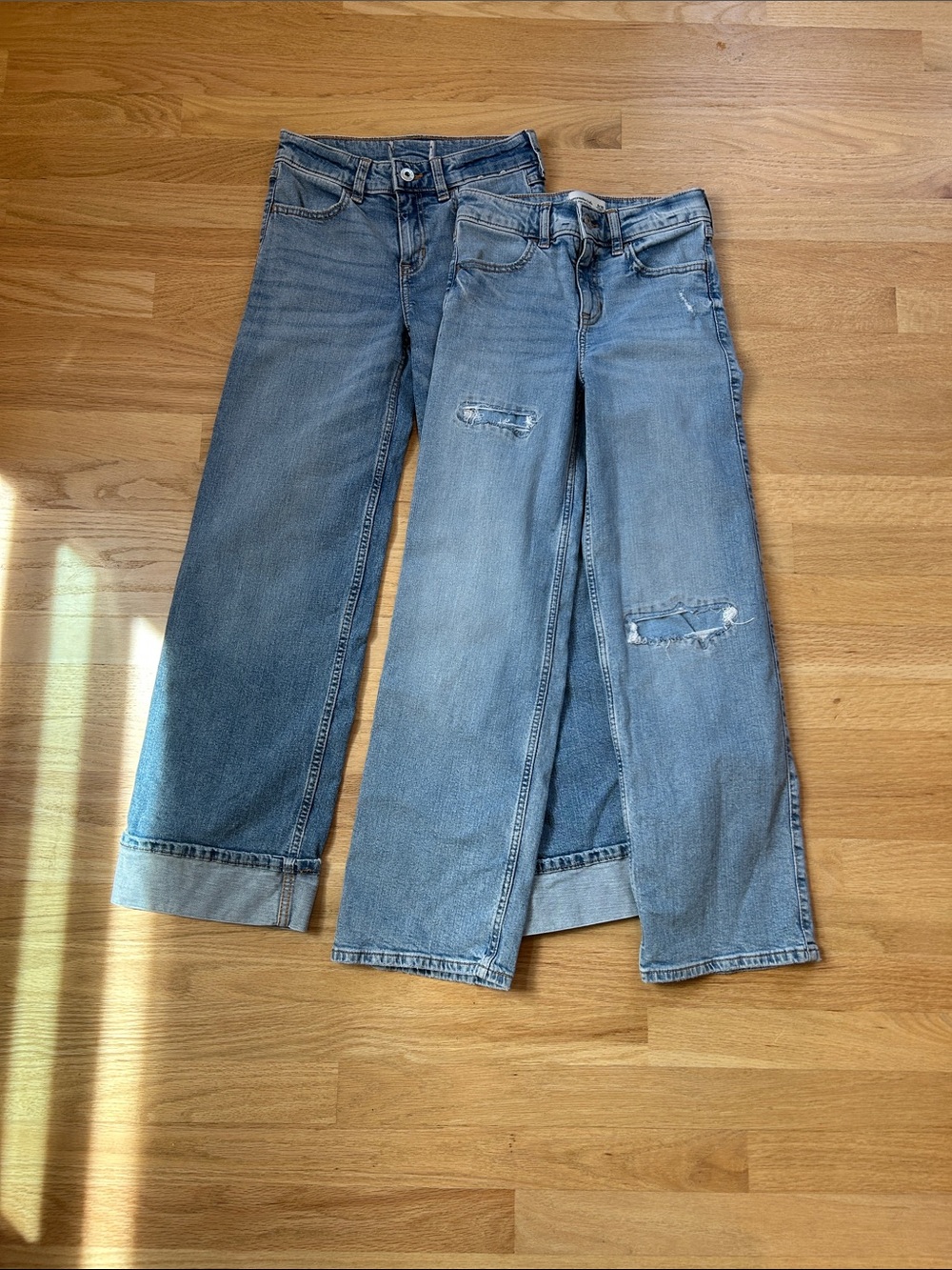 abercrombie kids Light Blue Wide Leg Jeans